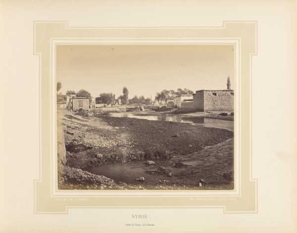 Syrie, Syria, Entrée de Damas et le Barrada; Félix Bonfils, French, 1831 - 1885, Alais, France; 1877; Tinted Albumen silver