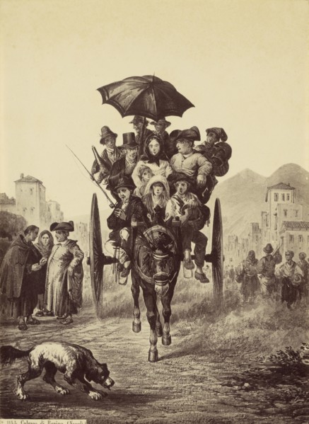 Calessa di Resina, Napoli, 1860 - 1869; Albumen silver print