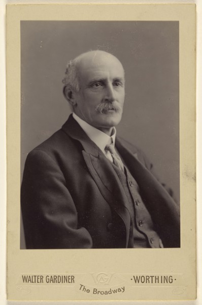 elderly man with moustache; Walter Gardiner, British, active 1890s, about 1900; Gelatin silver print