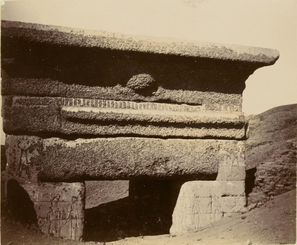 Ruins of stone arch; Egypt; about 1860 - 1880; Tinted Albumen silver print