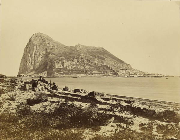 Rock of Gibraltar; Spanish; Gibraltar; about 1870 - 1890; Albumen silver print