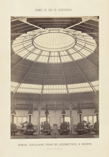 Roundhouse, Nevers, Bourbonnais Railway; Auguste Hippolyte Collard, French, 1812 - 1885,1897, Nevers, France; about 1860–1863