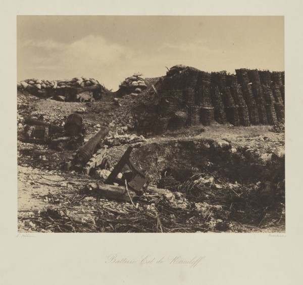 East Korniloff Battery, Batterie Est de Korniloff, Léon-Eugène Méhédin, French, 1828 - 1905, 1855; Salted paper print