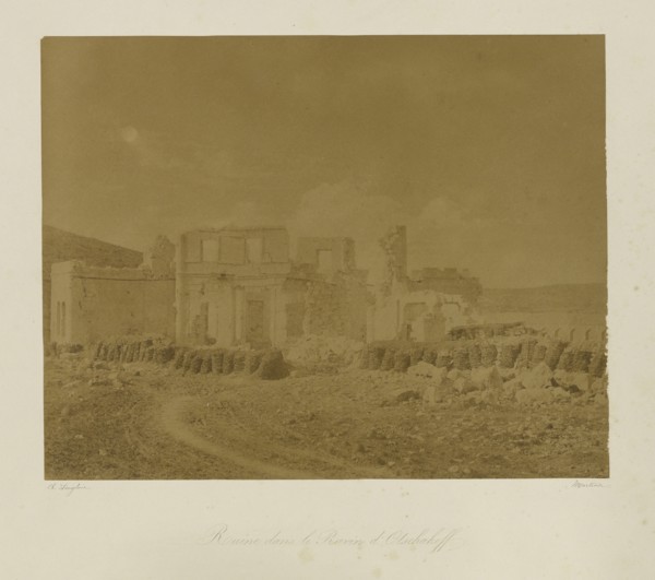 Ruin in the Olschakoff Ravine, Ruine dans le Ravin d'Olschakoff, Jean-Charles Langlois, French, 1789 - 1870, 1855; Salted