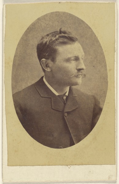 man with waxed moustache; 1860s; Albumen silver print