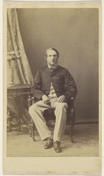 bearded man, seated; F. Schwarzschild, British, active Calcutta, India 1860s, 1860s; Albumen silver print