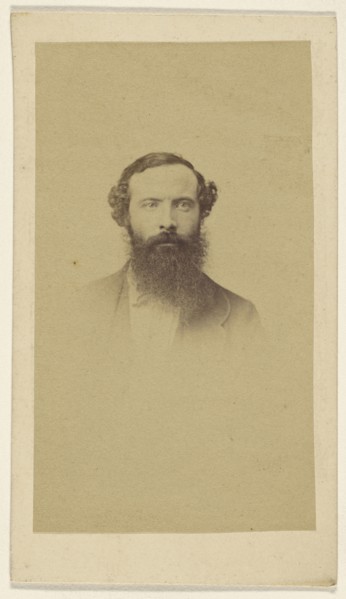 full-bearded man, in vignette-style; F. Schwarzschild, British, active Calcutta, India 1860s, 1860s; Albumen silver print