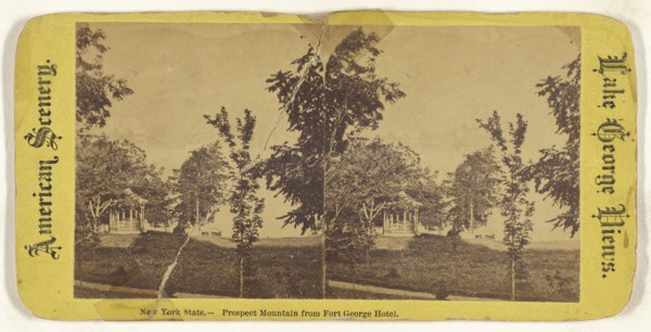 New York State. - Prospect Mountain from Fort George Hotel; American; about 1870; Albumen silver print