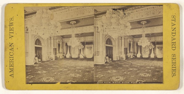 East Room, White House, Wash. D.C; American; about 1865 - 1875; Albumen silver print