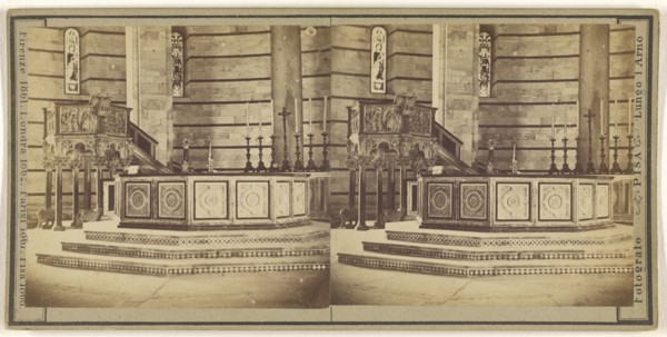 View of altar of  church at Pisa, Italy; Enrico Van Lint, Italian, active Pisa, Italy 1850s - 1870s, about 1868; Albumen silver