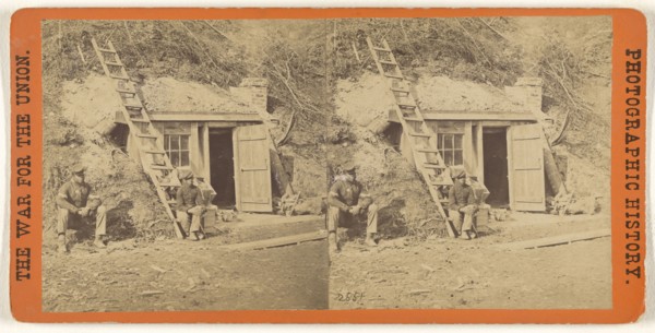 Bombproof Quarters of Maj. Strong, at Dutch Gap. 16th N.Y. Artillery; Edward and Henry T. Anthony & Co. American, 1862 - 1902
