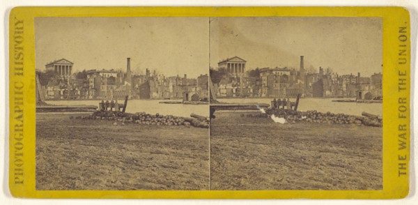Ruins of the burnt district, from the Canal basin, Richmond, Va; Edward and Henry T. Anthony & Co., American, 1862 - 1902