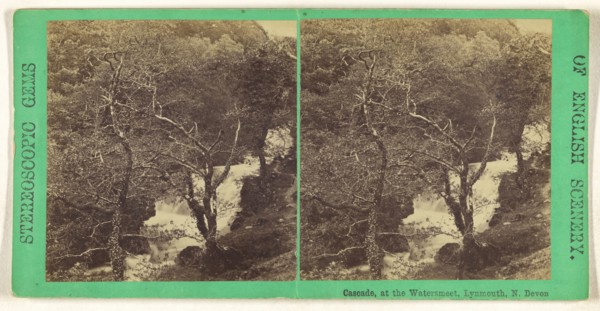 Cascade, at the Watersmeet, Lynmouth, N. Devon; British; about 1865; Albumen silver print