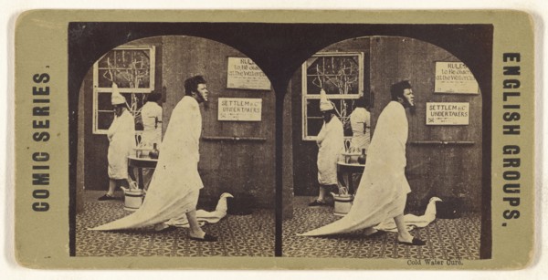 Cold Water Cure. Comic Series. English Groups; British; 1870s; Albumen silver print