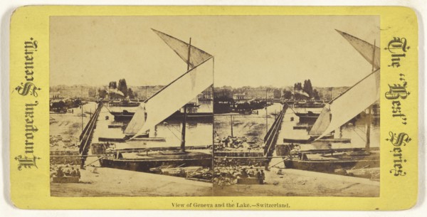 View of Geneva and the Lake. - Switzerland. European Scenery. The  Best  Series; 1860s; Albumen silver print