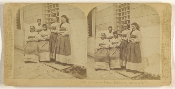 A Groop sic of Female Prisoners, Sing, Sing, N.Y; Franklin G. Weller, American, 1833 - 1877, about 1875; Albumen silver print