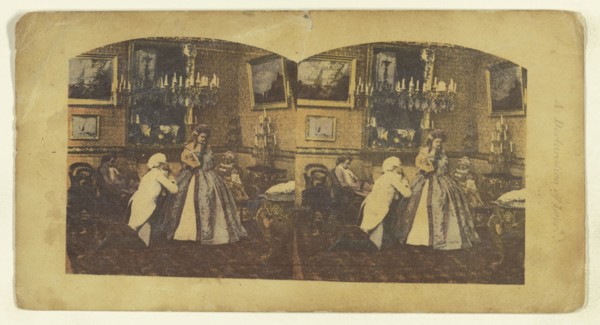A Declaration of Love; Attributed to London Stereoscopic Company, active 1854 - 1890, about 1855; Photolithograph, colored