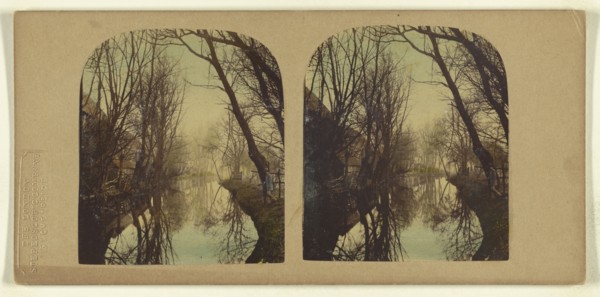 A View on the River Lea, In Essex; London Stereoscopic Company, active 1854 - 1890, about 1860; Hand colored Albumen silver