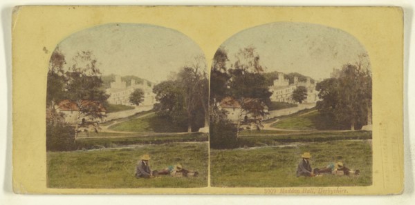 Haddon Hall, Derbyshire; London Stereoscopic Company, active 1854 - 1890, about 1860; Hand colored Albumen silver print
