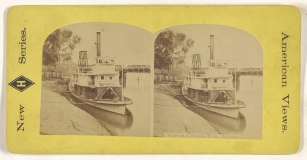 View on Colorado River, Arizona; American; about 1870; Albumen silver print