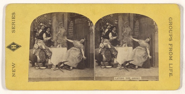 Laying the Ghost; American; about 1870; Albumen silver print