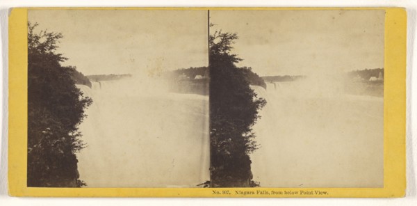 Niagara Falls, from below Point View; John P. Soule, American, 1827 - 1904, about 1870; Albumen silver print