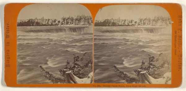Horse Shoe Fall, from Goat Island; John P. Soule, American, 1827 - 1904, about 1865; Albumen silver print