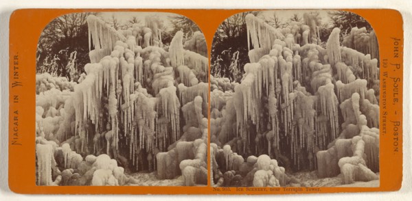 Ice Scenery, near Terrapin Tower; John P. Soule, American, 1827 - 1904, about 1865; Albumen silver print