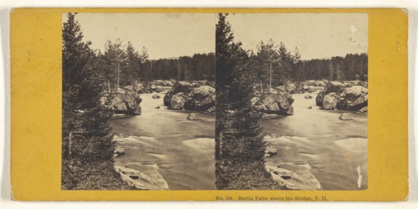 Berlin Falls, above the Bridge, N.H; John P. Soule, American, 1827 - 1904, about 1861; Albumen silver print