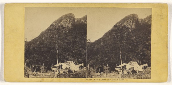 Eagle Cliff and Indian Camp; John P. Soule, American, 1827 - 1904, about 1861; Albumen silver print