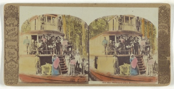 On the Ocklawaha River; American; 1865 - 1875; Hand-colored Albumen silver print