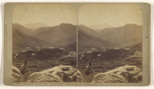 Manitou and Vicinity. Pike's Peak and Manitou; James T. Thurlow, American, 1831 - 1878, 1870s; Albumen silver print