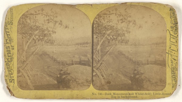 Zook Monument and Wheat-field; Little Round Top in background; William H. Tipton, American, 1850 - 1929, active Gettysburg