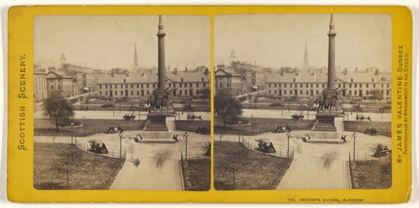 George's Square, Glasgow; James Valentine, Scottish, 1815 - 1879, 1870s; Albumen silver print