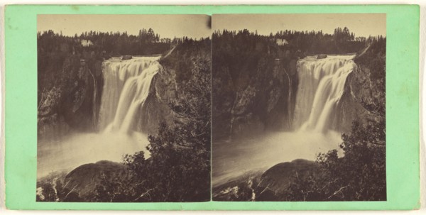 Montmorency Falls, 7 miles below Quebec; L.P. Vallée, Canadian, 1837 - 1905, active Quebéc, Canada, 1865 - 1875; Albumen silver