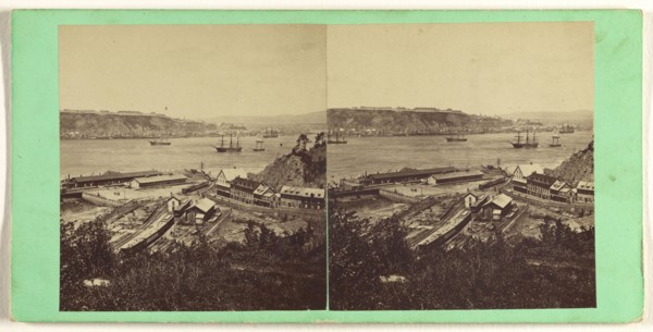 View of Quebec, from the Grand Trunk Depot, Point Levi; L.P. Vallée, Canadian, 1837 - 1905, active Quebéc, Canada, 1865 - 1875