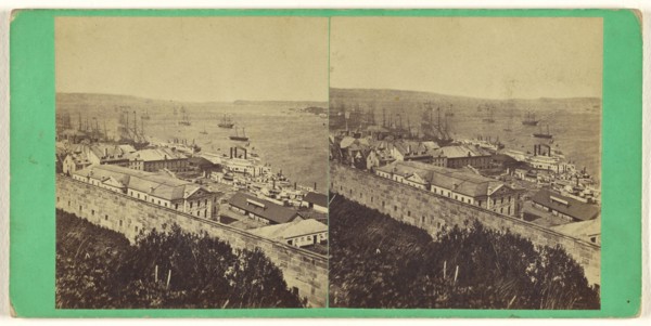 Quebec Harbour, from the Governor's Garden; L.P. Vallée, Canadian, 1837 - 1905, active Quebéc, Canada, 1865 - 1873; Albumen