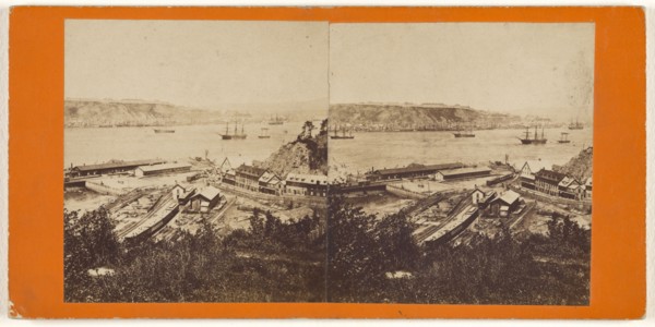 View of Quebec from the Grand Trunk Depot, Levi; L.P. Vallée, Canadian, 1837 - 1905, active Quebéc, Canada, 1865 - 1873