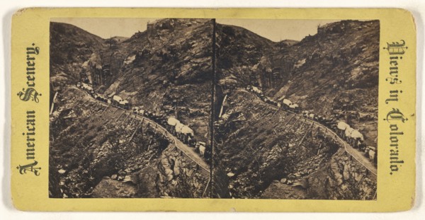 Wagon Trains, Colorado; about 1870; Albumen silver print