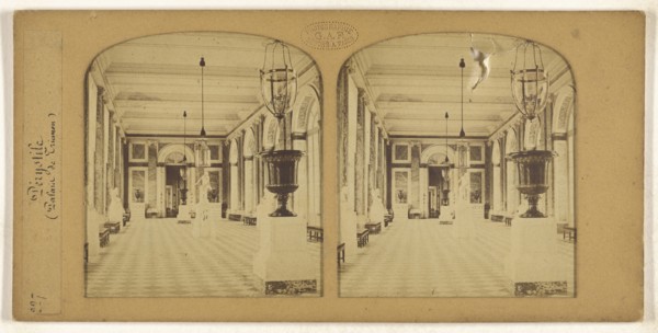 Perystile, Palais de Trianon, F. Grau, G.A.F., French, active 1850s - 1860s, 1855 - 1865; Hand-colored Albumen silver print