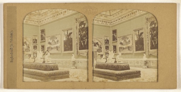 Raphaelsaal, in Potsdam, F. Grau, G.A.F., French, active 1850s - 1860s, 1855 - 1865; Hand-colored Albumen silver print