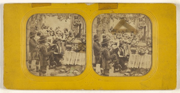 Salon scene; Charles Gaudin, Ch. G., French, active 1860s, 1860s; Hand-colored Albumen silver print