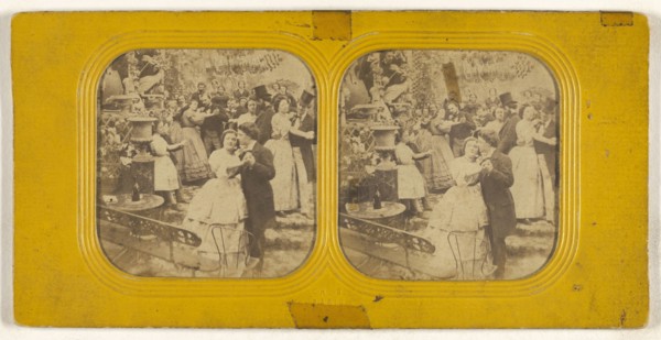 Salon scene; Charles Gaudin, Ch. G., French, active 1860s, 1860s; Hand-colored Albumen silver print