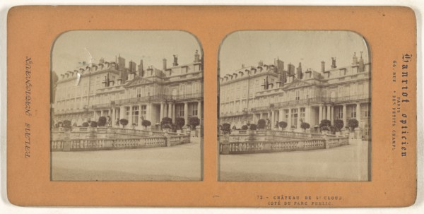 Chateau de St. Cloud, Cote du Parc Public; A. Hanriot, French, active 1880s, 1860s; Hand-colored Albumen silver print