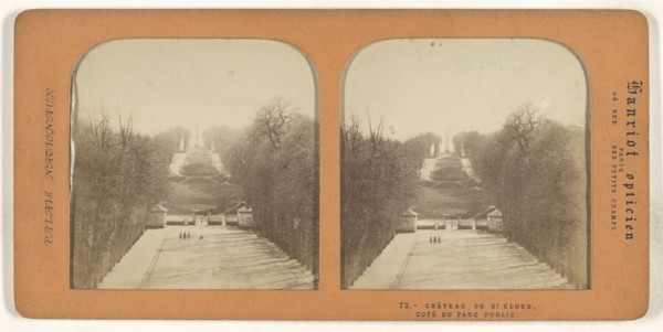 Le Chateau de St. Cloud, Cote du Parc Public; A. Hanriot, French, active 1880s, 1860s; Hand-colored Albumen silver print