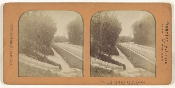 Le Chateau de St. Cloud, Cote du Parc Reserve; A. Hanriot, French, active 1880s, 1860s; Hand-colored Albumen silver print