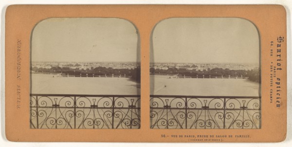 Vue de Paris, Prise du Salon de Famille, Chateau de St. Cloud, A. Hanriot, French, active 1880s, 1860s; Hand-colored Albumen