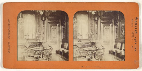 Salon Sculpte, Chateau de St. Cloud, A. Hanriot, French, active 1880s, 1860s; Hand-colored Albumen silver print
