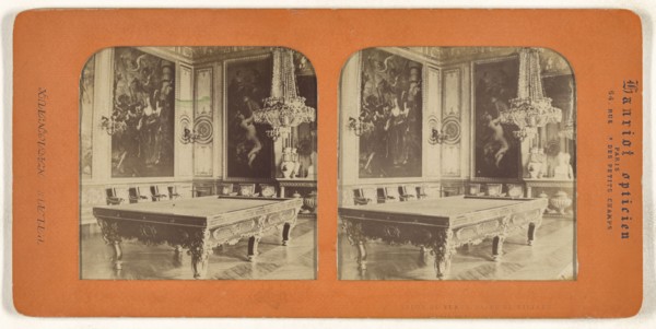 Salon de Venus, Salle de Billard, Chateau de St. Cloud, A. Hanriot, French, active 1880s, 1860s; Hand-colored Albumen silver