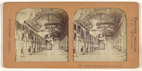 Salon d'Apollon, Chateau de St. Cloud, A. Hanriot, French, active 1880s, 1860s; Hand-colored Albumen silver print